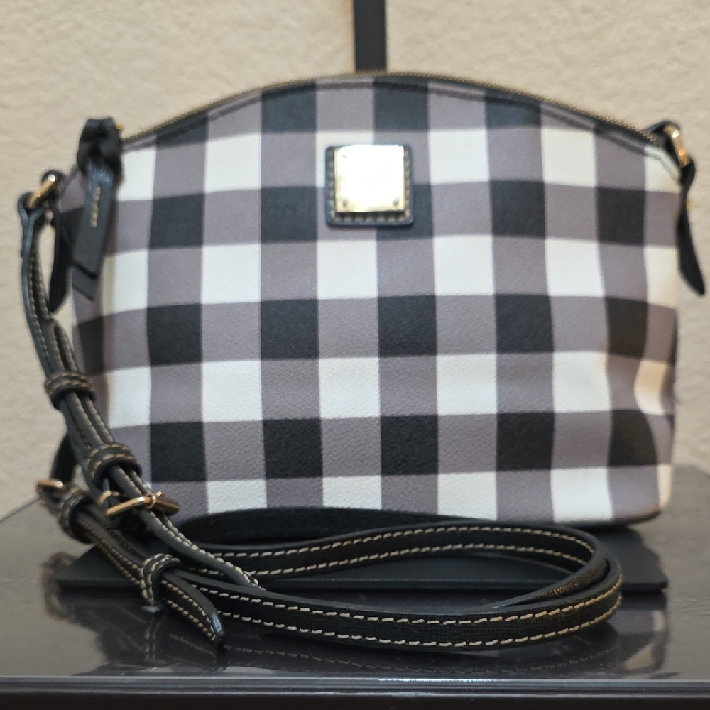 Dooney & Bourke Black and White Checkered Crossbody Bag
